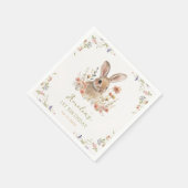 Floral Bunny Verjaardagspapier Servet (Hoek)