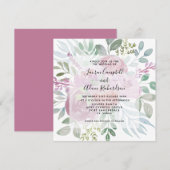 Floral Burgunday Dusty Pink Waterverf Weddenschap Kaart (Voorkant / Achterkant)