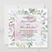 Floral Burgunday Dusty Pink Waterverf Weddenschap Kaart (Voorkant)