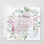 Floral Burgunday Pink Foliage Weddenschap Kaart (Voorkant)