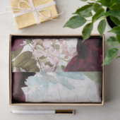 Floral Burgundy and Navy Script Ephemera-ontkoppel Tissuepapier (Geschenk)