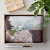 Floral Burgundy and Navy Script Ephemera-ontkoppel Tissuepapier (Geschenk)