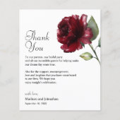 Floral Burgundy Bedankt voor je bruiloft Kaart (Voorkant)