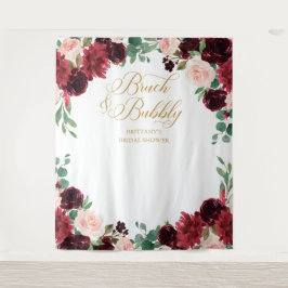 Floral Burgundy & blush Bridal Shower backdrop Wandkleed