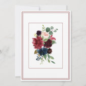 Floral Burgundy Blush Elegant Script Weddenschap Kaart (Achterkant)