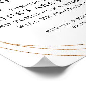 Floral Burgundy Blush Floral Gold Lijst Open Bar Poster (Hoek)