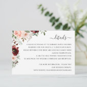 Floral Burgundy Blush Greenery - Invoegen Kaart (Staand voorkant)