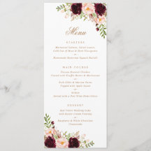 Floral Burgundy Blush Greenery Modern Minimal