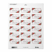 Floral Burgundy Boho Wedding Address Etiket (Full Sheet)