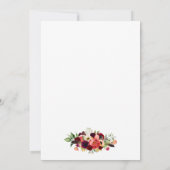 Floral Burgundy Boho Wedding Gold Lijst W Kaart (Achterkant)