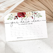 Floral burgundy Date-ideeën. Datum jar Briefpapier