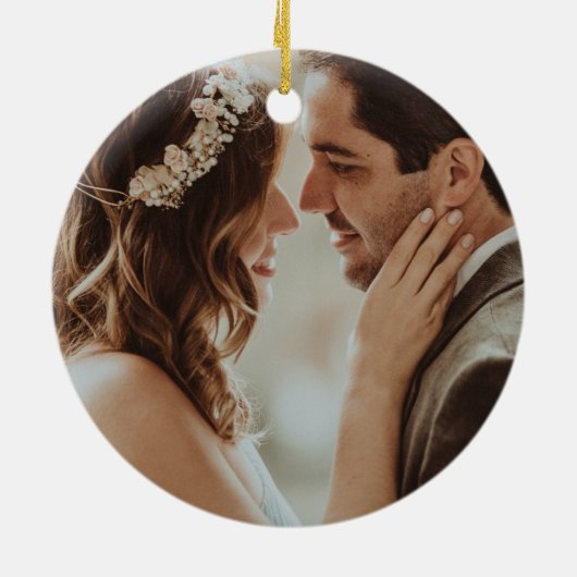 Floral Burgundy Gold Glitter Geometric Wedding Keramisch Ornament (Achterkant)