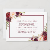 Floral Burgundy Gold Graduite Kaart (Achterkant)