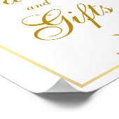 Floral Burgundy Gold Wedding Cards Gifts Poster (Hoek)