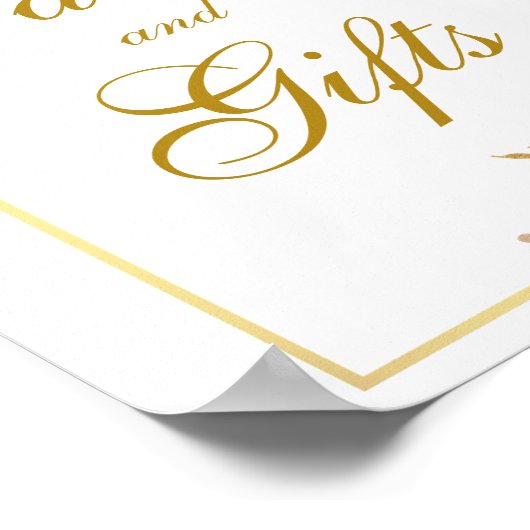 Floral Burgundy Gold Wedding Cards Gifts Poster (Hoek)