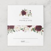 Floral Burgundy Greenery White Magnolia Elegant Plaatskaartje (Buitenkant ongevouwen)