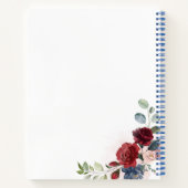 Floral Burgundy Modern Fall Wedding Guest Book Notitieboek (Achterkant)