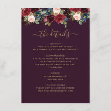 Floral Burgundy Navy Blue Plum Jewel Tone Weddensc