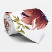 Floral-Burgundy Necktie |Trendy Floral Wedding Str Stropdas (Opgerold)