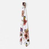 Floral-Burgundy Necktie |Trendy Floral Wedding Str Stropdas (Achterkant)