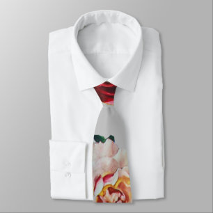 Floral-Burgundy Necktie Trendy Floral Wedding Str Stropdas