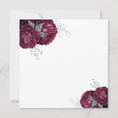 Floral Burgundy Peonies Elegant Wedding Kaart (Achterkant)