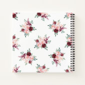 Floral Burgundy Pink Elegant Baby shower Guestbook Notitieboek (Achterkant)