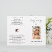 Floral Burgundy - programma voor de viering van he (Staand voorkant)