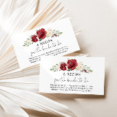 Floral Burgundy Recipe voor de bruid Informatiekaartje