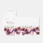 Floral Burgundy Red Blush Plum Waterverf Weddensch Bedankdoosjes (Uitgevouwen)