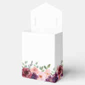 Floral Burgundy Red Blush Plum Waterverf Weddensch Bedankdoosjes (Geopend)