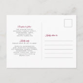 Floral Burgundy Red Wedding Uitnodiging Briefkaart (Achterkant)
