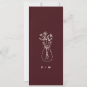 Floral Burgundy Reserved Seating Wedding Tag Kaart (Achterkant)