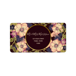 Floral Burgundy Return-adres Etiket