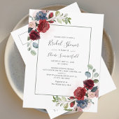 Floral Burgundy Script Eucalyptus Vrijgezellenfees Uitnodiging Briefkaart