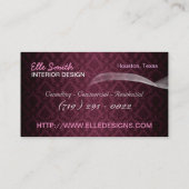 Floral Burgundy Visitekaartje (Achterkant)