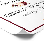 Floral Burgundy Wedding Ceremonie zonder stopconta Poster (Hoek)
