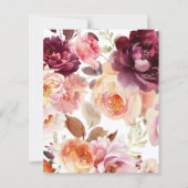 Floral Burgundy Wedding Date Night ideas Cards (Achterkant)