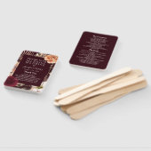 Floral Burgundy Wedding Programme Hand Fan Handwaaier (Niet-gemonteerd)