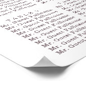 Floral Burgundy Wedding Seating Chart Poster (Hoek)