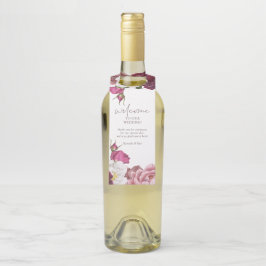 Floral Burgundy Wedding Welcome Flessenhanger