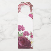 Floral Burgundy Wedding Welcome Flessenhanger (Achterkant)