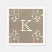 Floral Burlap Monogram servetten (Voorkant)
