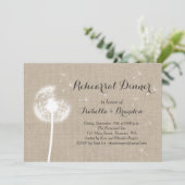 Floral Burlap Rehearings Kaart (Staand voorkant)