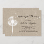 Floral Burlap Rehearings Kaart (Voorkant / Achterkant)
