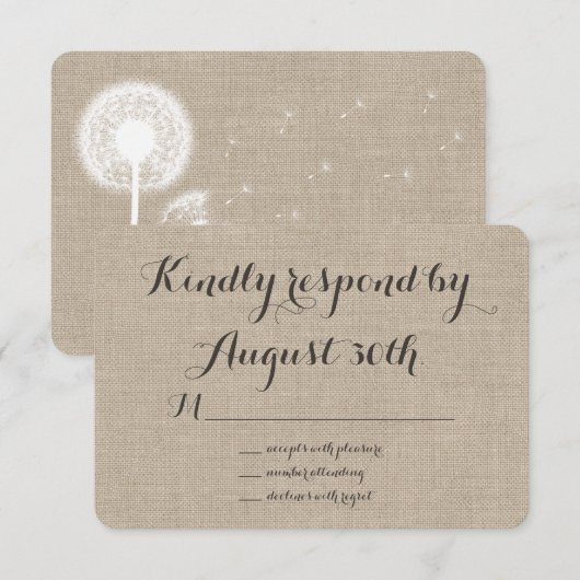 Floral Burlap RSVP (Voorkant / Achterkant)