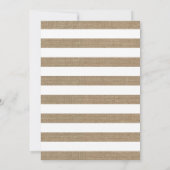 Floral Burlap Stripes Rustic Shabby Baby shower Kaart (Achterkant)