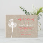 Floral Burlap Vrijgezellenfeest Invite (koraal) Kaart (Staand voorkant)