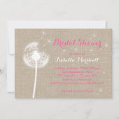 Floral Burlap Vrijgezellenfeest Invite (roze) Kaart (Voorkant)
