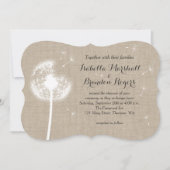 Floral Burlap Wedding Invitation Kaart (Voorkant)